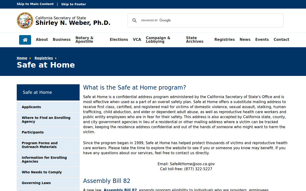 Tustin residents directory California Safe at Home confidentiality