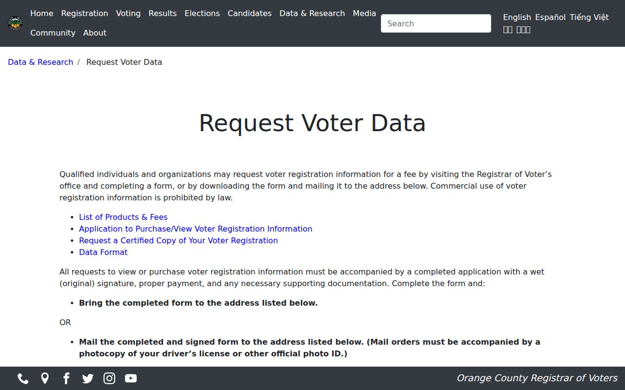 Tustin neighbors restricted Orange County voter data application